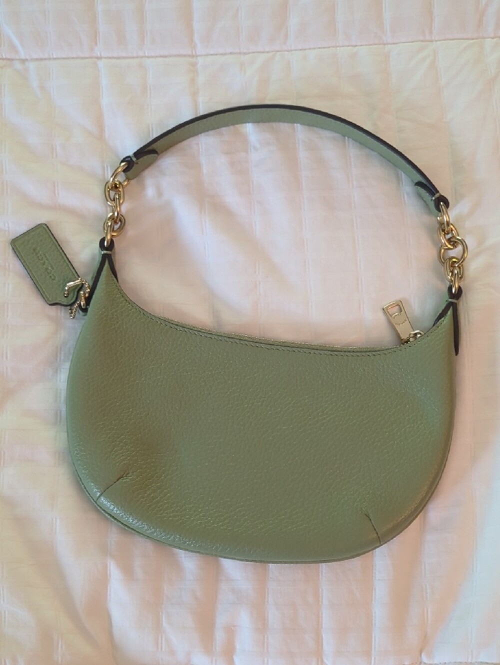 NWT- Coach Mini Payton Sage Green Pebbled Leather Shoulder Bag - Picture 2 of 7